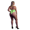 Ouch! Glow Body échancré ouvert à l'entrejambe avec dos nu Vert Fluo